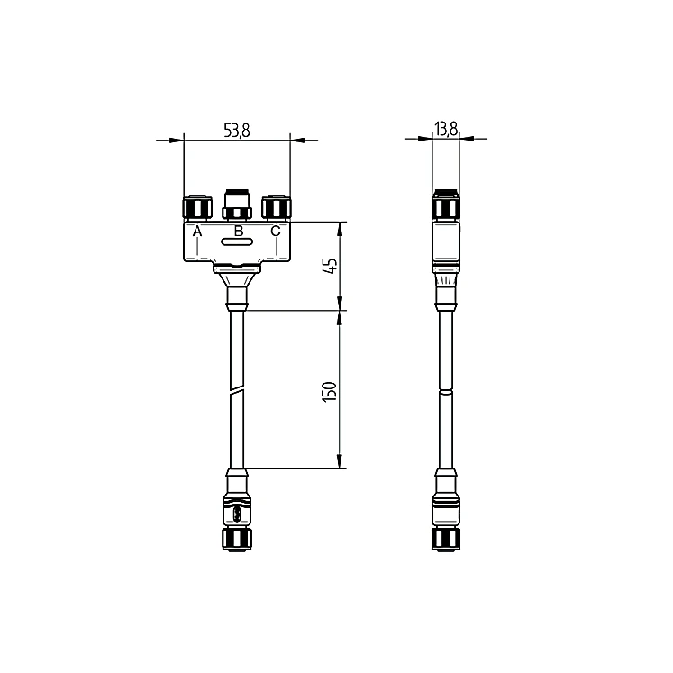 Connection Cable M12 × 1; Y-Distributor ZDCG004 | wenglor